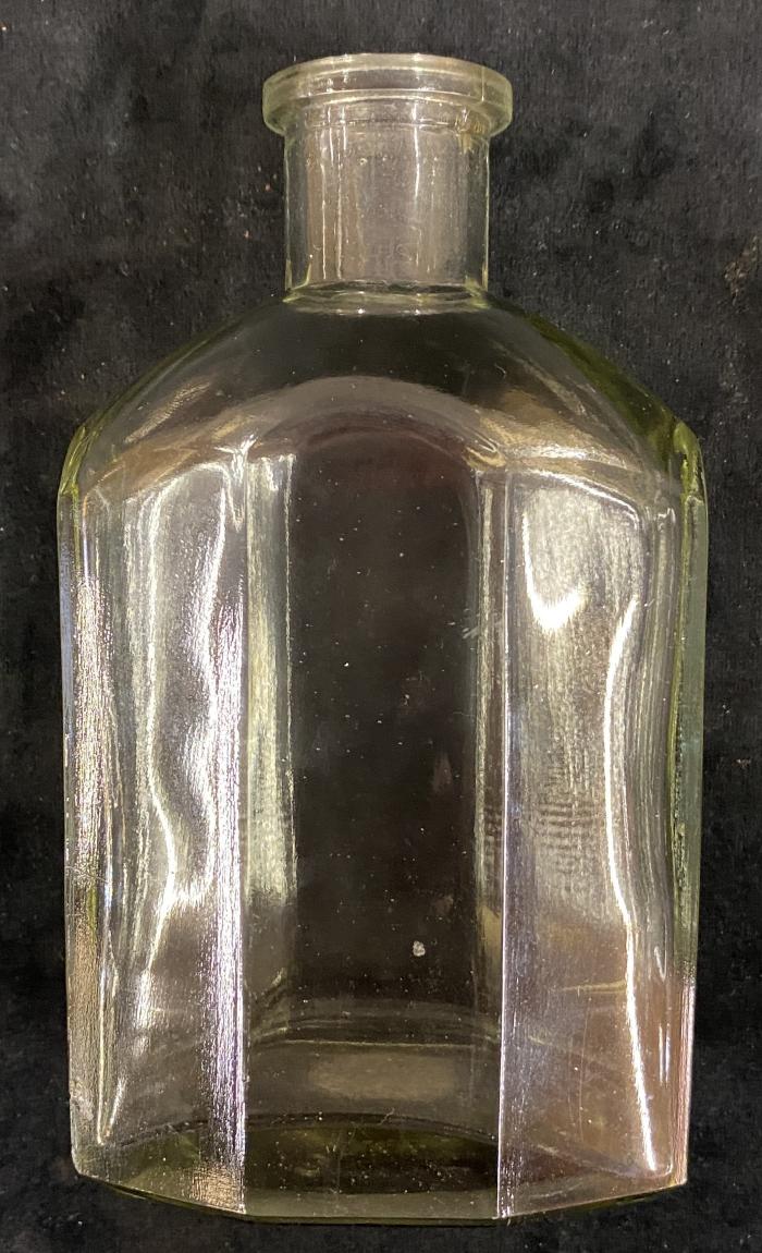 Bottle, Glass, Clear, Octagonal 