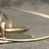 Household, Sunglasses, Wire Framed, Yellow Tint, Case, Leather, Metal, Brown