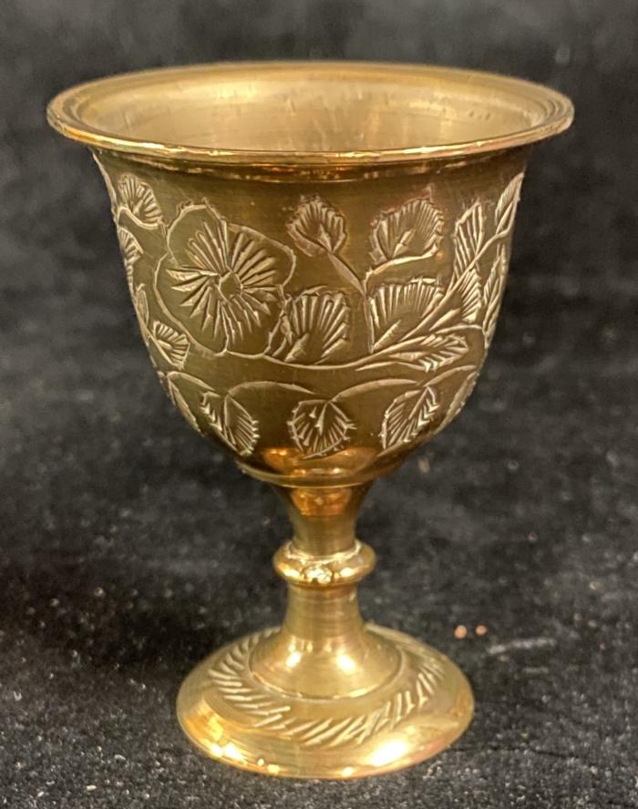 Gold Metal Engraved Egg Cup